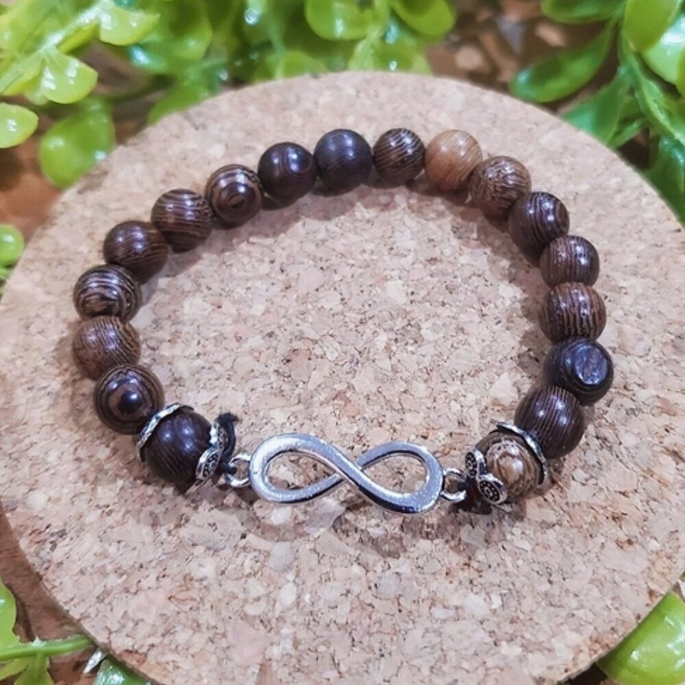 Brown Infinity Beaded Bracelet- New